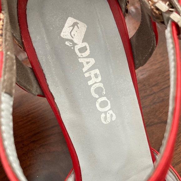 Argentine Tango Darcos Red and Tan Women's Heels 39 - Picture 2 of 10